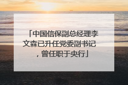 中国信保副总经理李文森已升任党委副书记，曾任职于央行