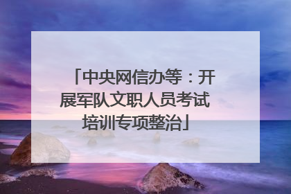 中央网信办等：开展军队文职人员考试培训专项整治