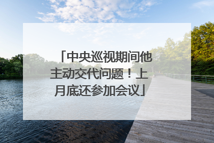 中央巡视期间他主动交代问题！上月底还参加会议