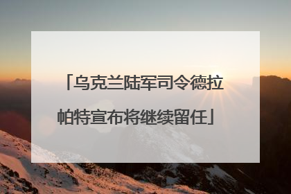 乌克兰陆军司令德拉帕特宣布将继续留任
