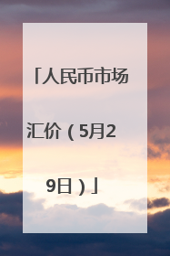 人民币市场汇价（5月29日）