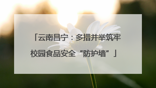 云南昌宁：多措并举筑牢校园食品安全“防护墙”