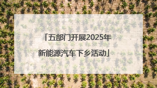 五部门开展2025年新能源汽车下乡活动