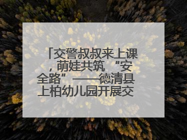 交警叔叔来上课，萌娃共筑 “安全路”——德清县上柏幼儿园开展交通安全课