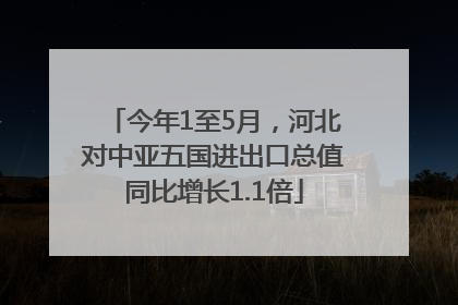 今年1至5月，河北对中亚五国进出口总值同比增长1.1倍