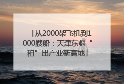 从2000架飞机到1000艘船：天津东疆“租”出产业新高地