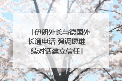 伊朗外长与德国外长通电话 强调愿继续对话建立信任