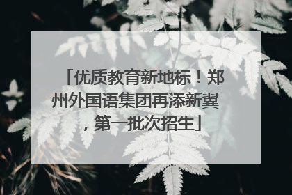 优质教育新地标！郑州外国语集团再添新翼，第一批次招生