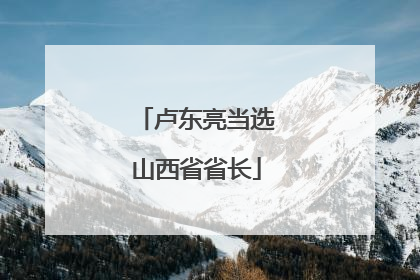 卢东亮当选山西省省长