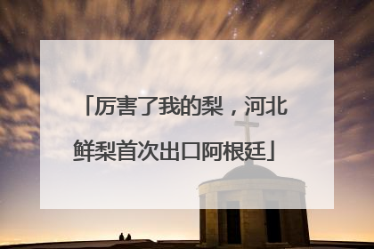厉害了我的梨，河北鲜梨首次出口阿根廷