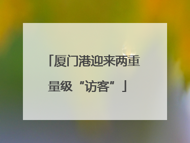 厦门港迎来两重量级“访客”