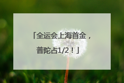 全运会上海首金，普陀占1/2！