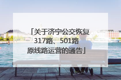 关于济宁公交恢复317路、501路原线路运营的通告
