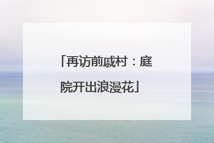 再访前戚村：庭院开出浪漫花
