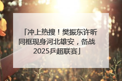 冲上热搜！樊振东许昕同框现身河北雄安，备战2025乒超联赛