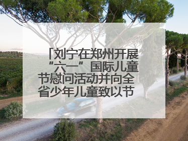 刘宁在郑州开展“六一”国际儿童节慰问活动并向全省少年儿童致以节日祝福