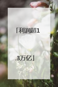利润超1.3万亿