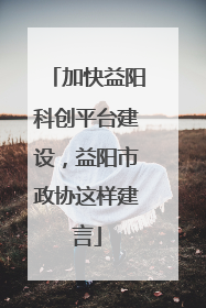 加快益阳科创平台建设，益阳市政协这样建言