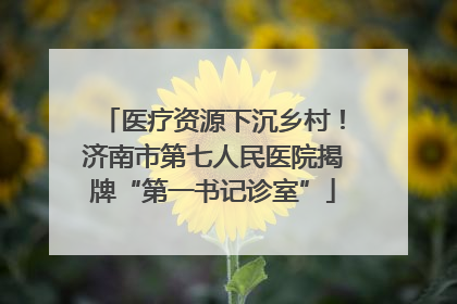 医疗资源下沉乡村！济南市第七人民医院揭牌“第一书记诊室”