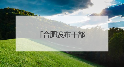 合肥发布干部任前公示公告