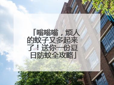 嗡嗡嗡，烦人的蚊子又多起来了！送你一份夏日防蚊全攻略
