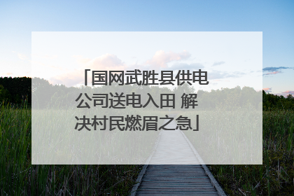 国网武胜县供电公司送电入田 解决村民燃眉之急