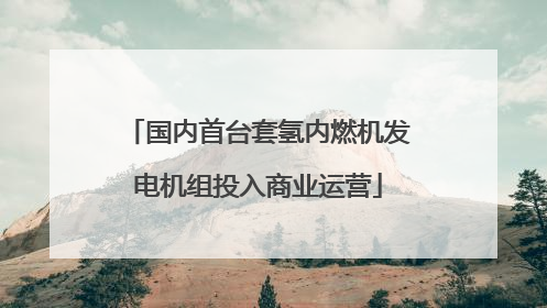 国内首台套氢内燃机发电机组投入商业运营