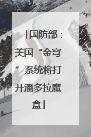 国防部：美国“金穹”系统将打开潘多拉魔盒