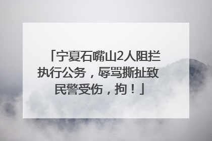 宁夏石嘴山2人阻拦执行公务，辱骂撕扯致民警受伤，拘！