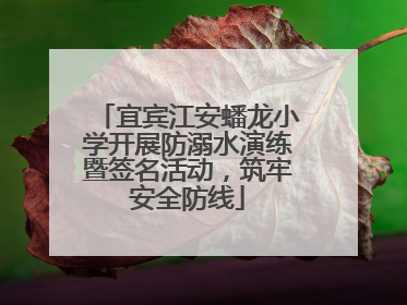宜宾江安蟠龙小学开展防溺水演练暨签名活动，筑牢安全防线