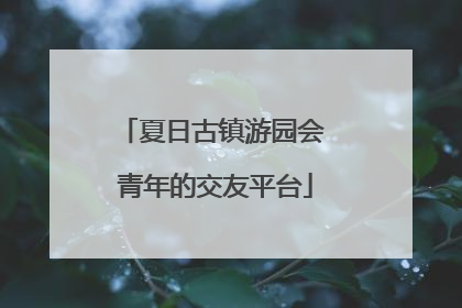 夏日古镇游园会 青年的交友平台