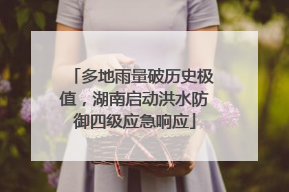 多地雨量破历史极值，湖南启动洪水防御四级应急响应