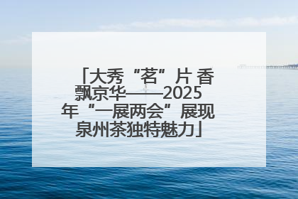 大秀“茗”片 香飘京华——2025年“一展两会”展现泉州茶独特魅力