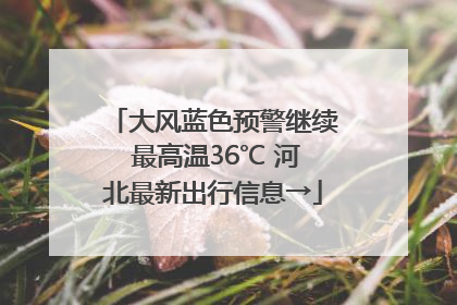 大风蓝色预警继续 最高温36℃ 河北最新出行信息→