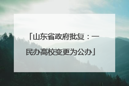 山东省政府批复：一民办高校变更为公办