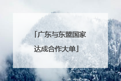 广东与东盟国家达成合作大单