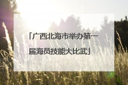 广西北海市举办第一届海员技能大比武