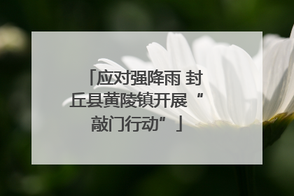 应对强降雨 封丘县黄陵镇开展“敲门行动”