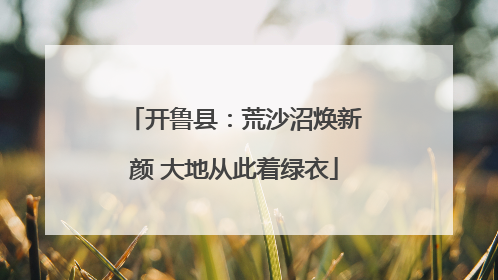 开鲁县：荒沙沼焕新颜 大地从此着绿衣