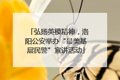 弘扬英模精神，洛阳公安举办“最美基层民警”宣讲活动