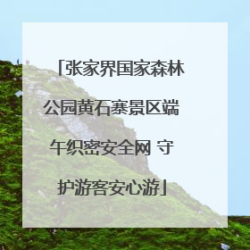 张家界国家森林公园黄石寨景区端午织密安全网 守护游客安心游
