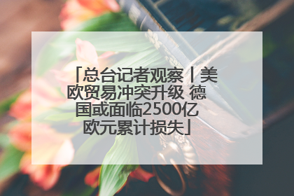 总台记者观察丨美欧贸易冲突升级 德国或面临2500亿欧元累计损失