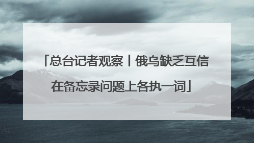 总台记者观察丨俄乌缺乏互信 在备忘录问题上各执一词