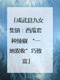 成武县九女集镇：西瓜套种辣椒 “一地双收”巧致富