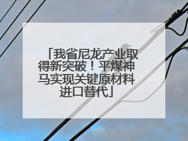 我省尼龙产业取得新突破！平煤神马实现关键原材料进口替代