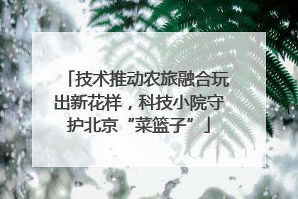 技术推动农旅融合玩出新花样，科技小院守护北京“菜篮子”