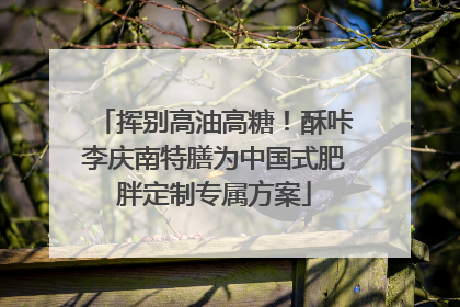 挥别高油高糖！酥咔李庆南特膳为中国式肥胖定制专属方案