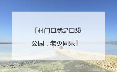 村门口就是口袋公园，老少同乐