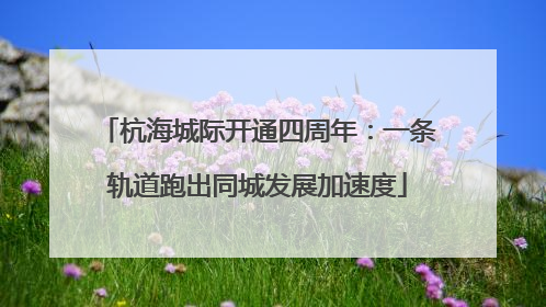 杭海城际开通四周年：一条轨道跑出同城发展加速度
