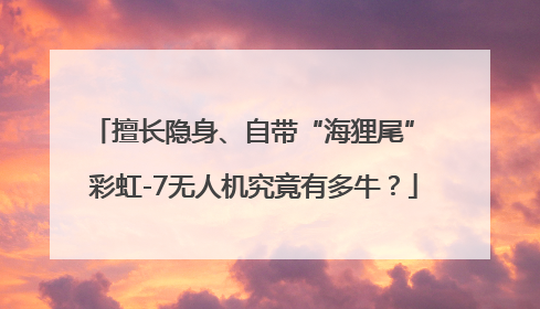 擅长隐身、自带“海狸尾” 彩虹-7无人机究竟有多牛？
